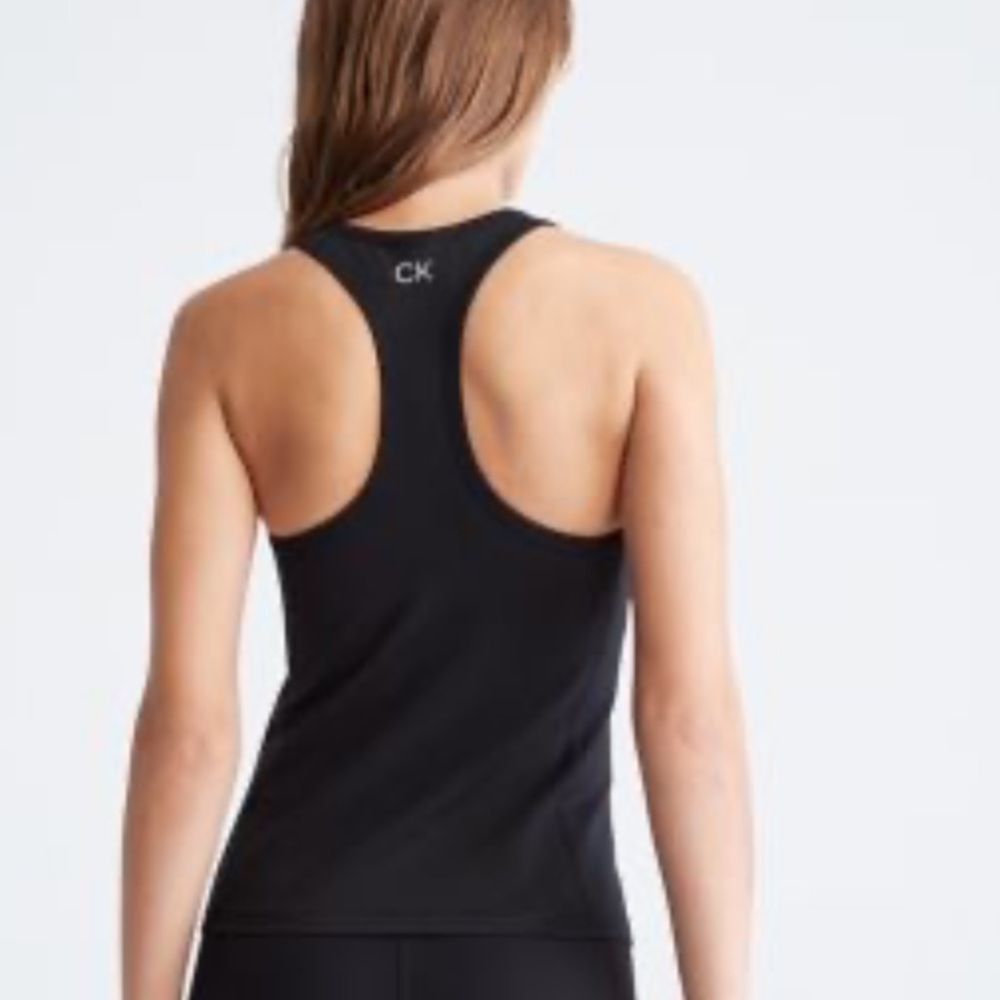 Calvin Klein Performance Tank Top - Size M - Black Racerback with Built-in Bra